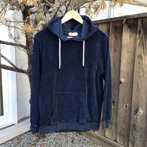 Aurélien Men’s Terry Hoodie Navy Blue Size M Smart Luxury Cotton Pullover